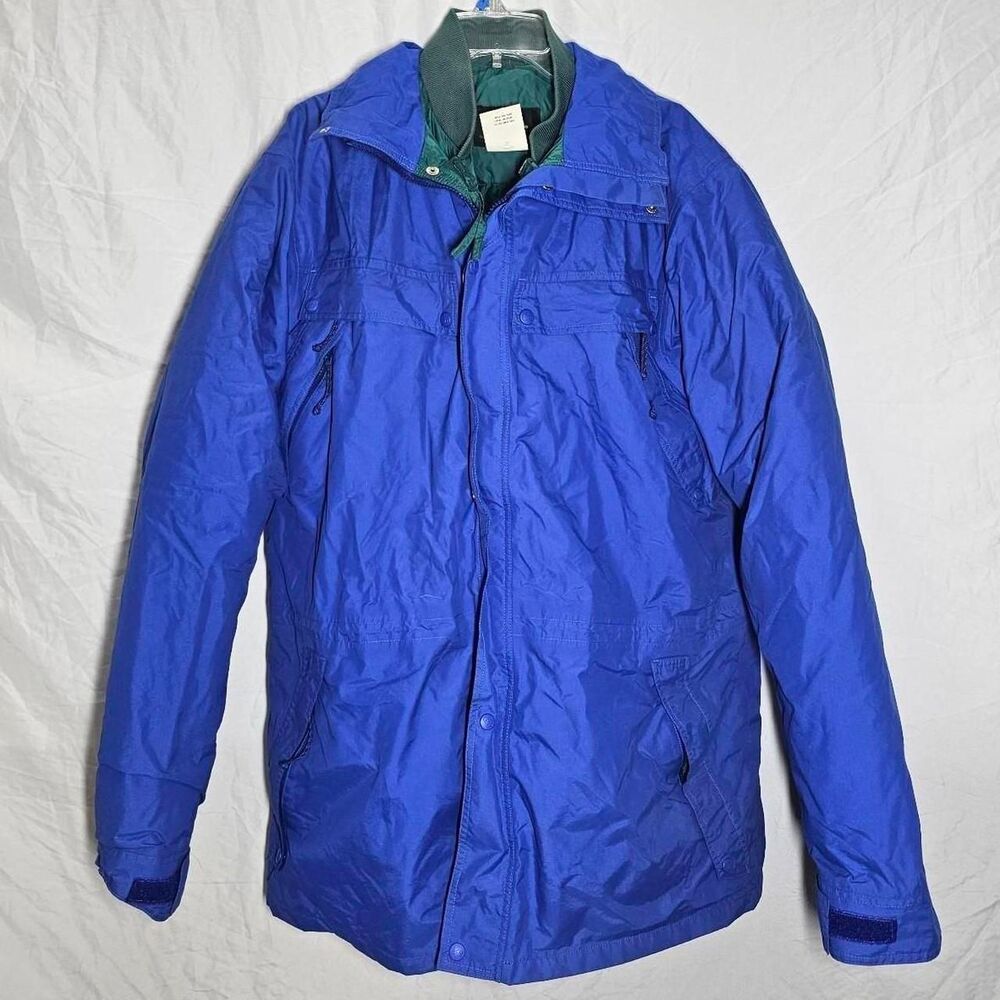 rei blue green outdoor insulated puffy double jacket